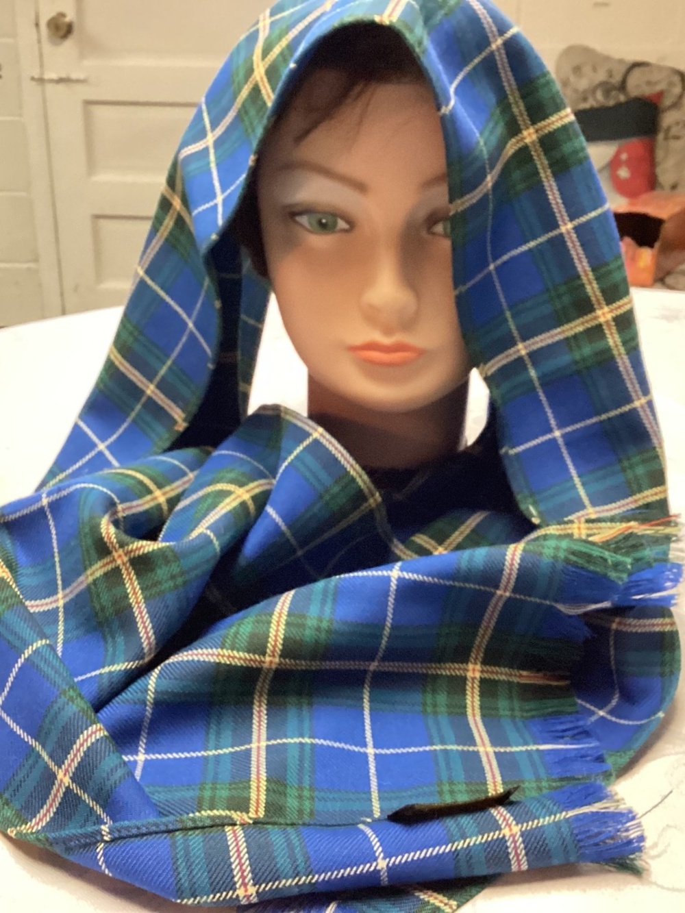 Tartan scarf wool by BONDA TEXTILES UNISEX
